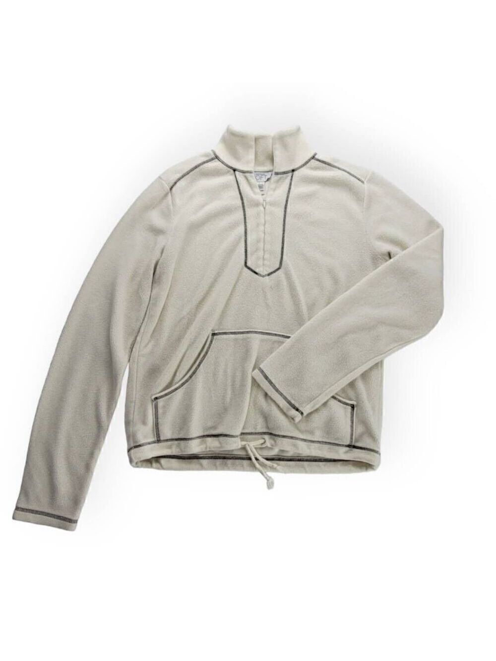Ann Taylor Loft Ivory Fleece Half zip Sweater Small